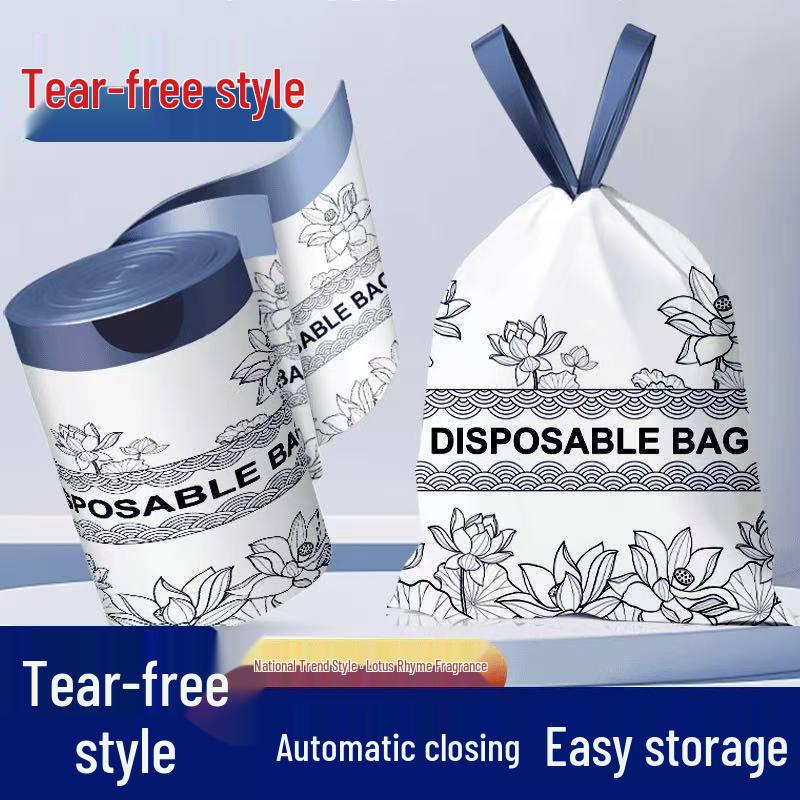 Shin-chan Extra Thick Drawstring Kitchen Trash Bags - Large, Durable, and Handheld
