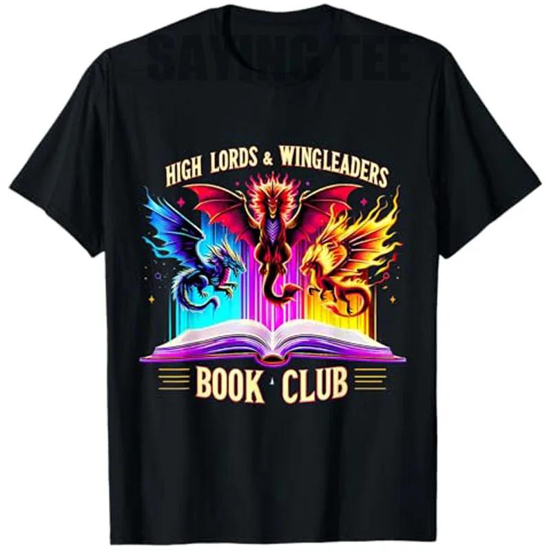 High Lords Wingleaders Dragons Book Club Graphic Tee Cotton Crew Neck Short Sleeve TShirt Reading