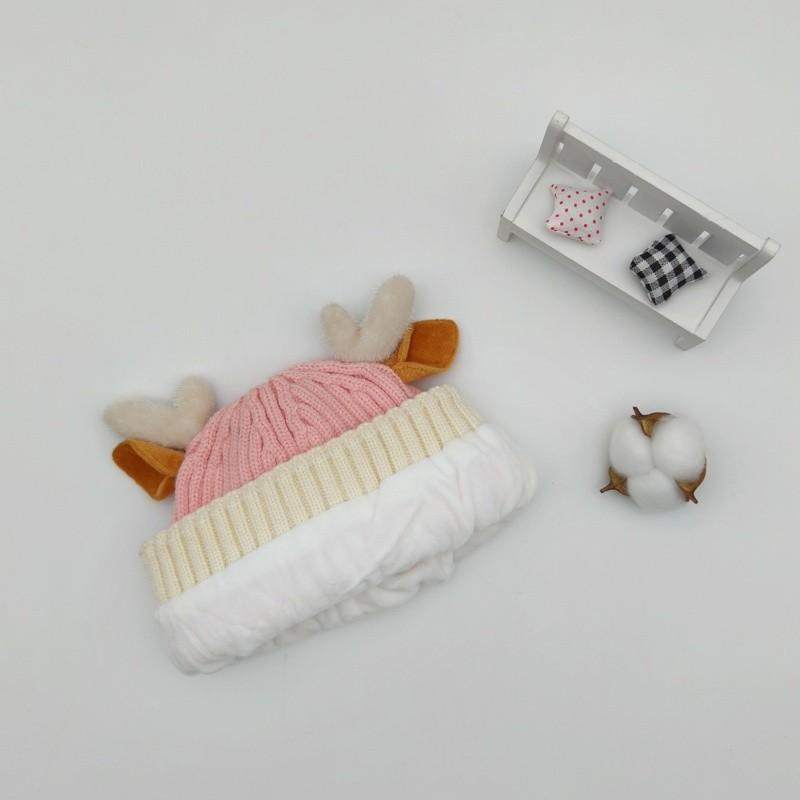 Autumn and Winter Children's Knitted Hat with Thick Velvet Cartoon Warm Hoodie Super Cute Baby Boys and Girls Pure Cotton Hat
