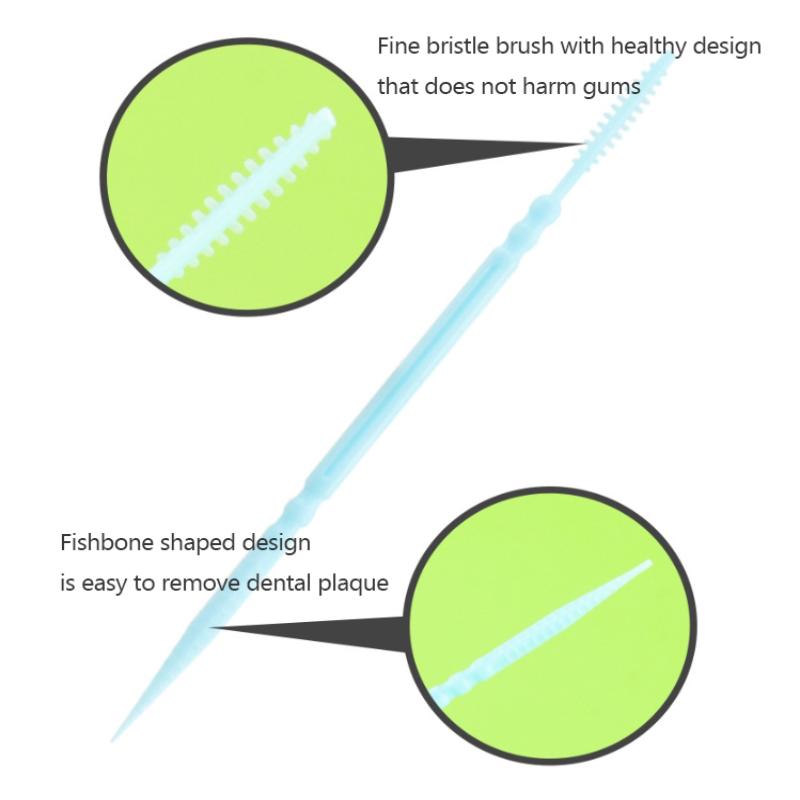 300/Pcs Toothpick Brush Plastic Toothpick Double Head Disposable Household Interdental Brush Teeth Picking Dental Floss