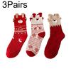 3/6 Pairs Christmas Socks Moisture Wicking Women Multi-Color Deer Stockings Cute Christmas Stockings Cartoon Design