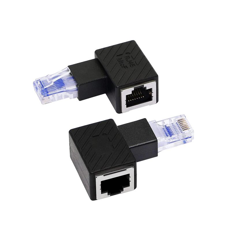 

Rj45 Fast Ethernet между мужчинами и женщинами левый локтевой адаптер Cat5/6 Ethernet Lan Extension адаптер для средств массовой информации