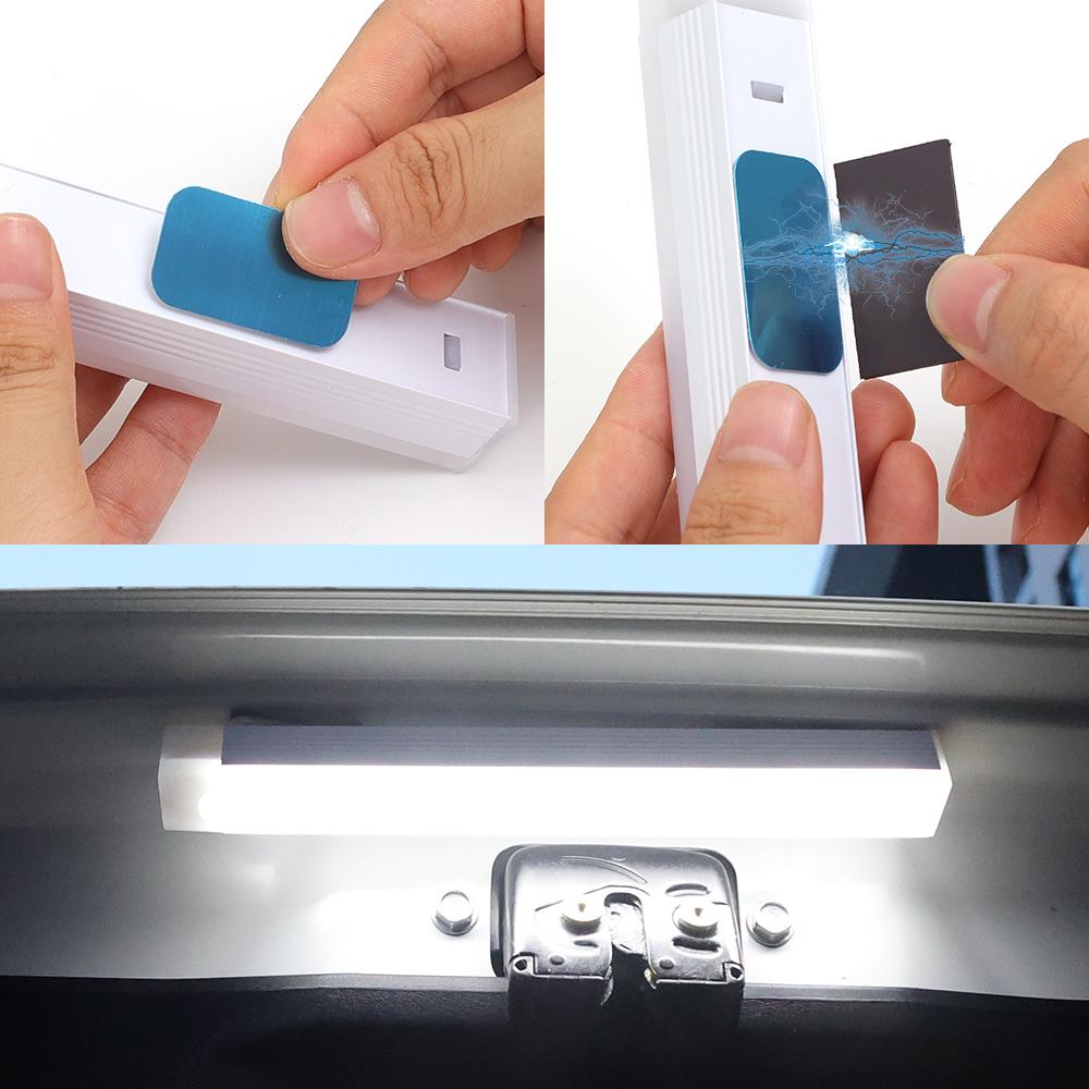 Car Sensor Light For Floor Trunk Hood Magnetic Human Body Sensing Mode Lamp USB Rechargeable Automatic Induction Reading Light