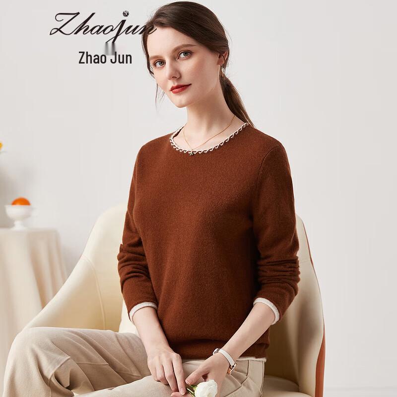 

Zhaojun Women s Cashmere Round Neck Sweater S