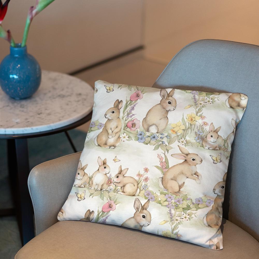 P-Peter Rabbit printing Cushion Cover 2-in-1 Reversible Plush Pillow Cover | Car/Sofa/Bed | Perfect Gift