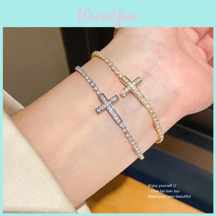 Jewelry Cross Pendant Bracelets With Zirconium For Women Gift Giving