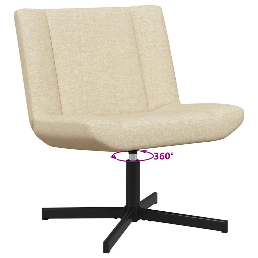 Swivel Chair Cream 63 x 75 x 76 cm Fabric