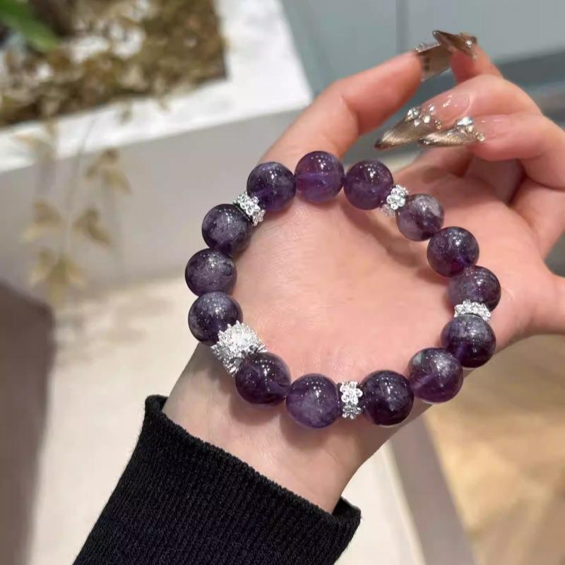Natural Amethyst Bracelet for Women, Single-Loop Feather Amethyst Bracelet, Gift for Best Friend, Unique Original Design Amethyst bracelet