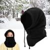 Trapper Winter Cap Thermo Winter Windproof Riding Hoods Snowboarding Head Cover with Facial Shield Neckerchief Black