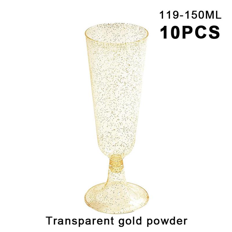 10Pcs Disposable Plastic Cocktail Cups,Party Champagne Glasses, Red Wine Glasses,Dessert Table Goblets,Pudding Cups