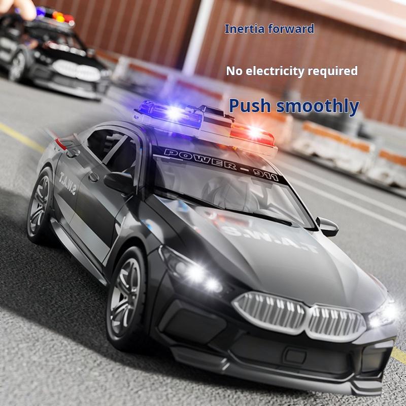 1:32 M Police Car Model Toy Metal Diecast Pull Back 110 Simulation Vehicle Models Doors Opened Boys Collection Gifts