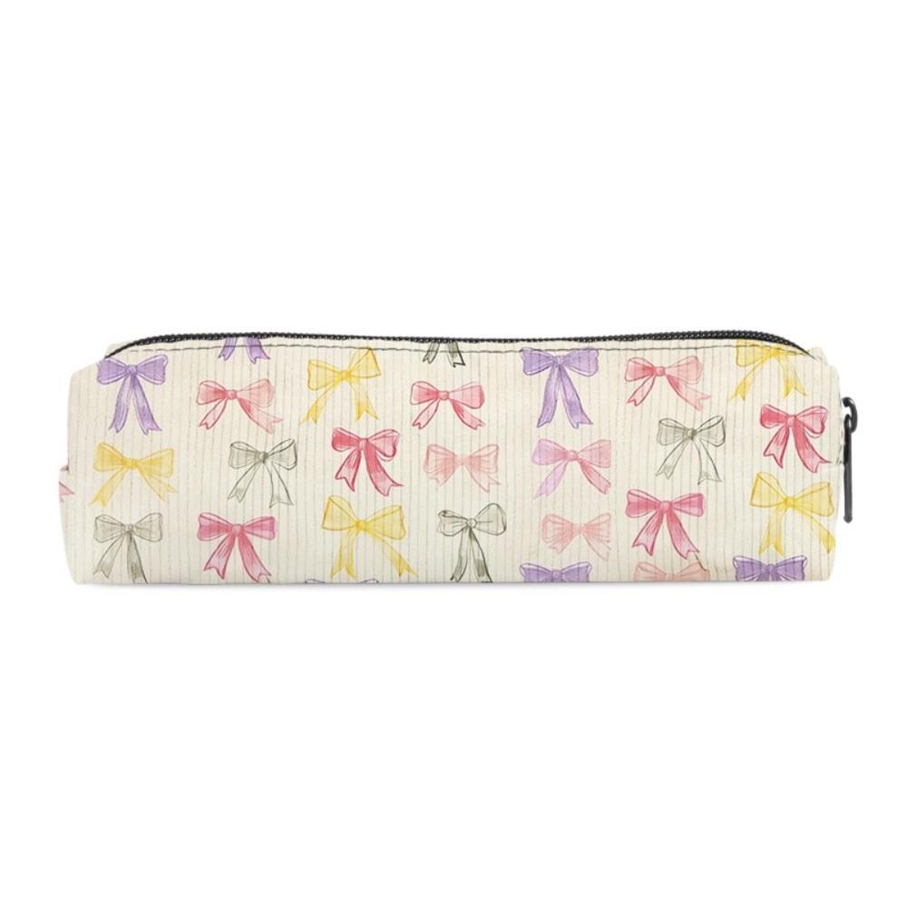 Portable Bowknot Pen Bag Zipper Closure Pencil Pouch New Pencil Case  School Supplies