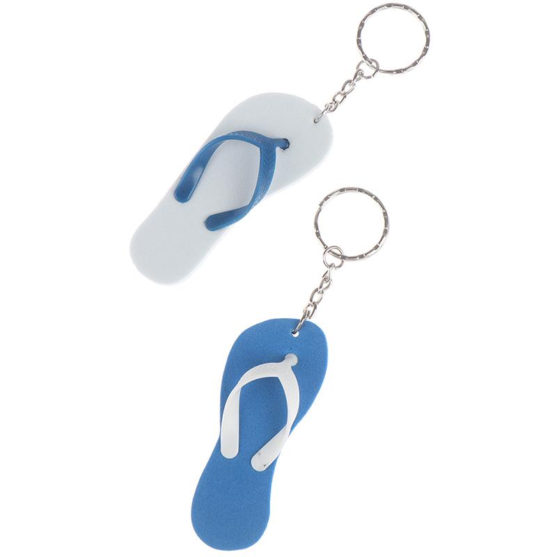 2Pcs Boat Floating Keychain Buoyant Foam Flip Flops Shaped Key Floats Key Ring