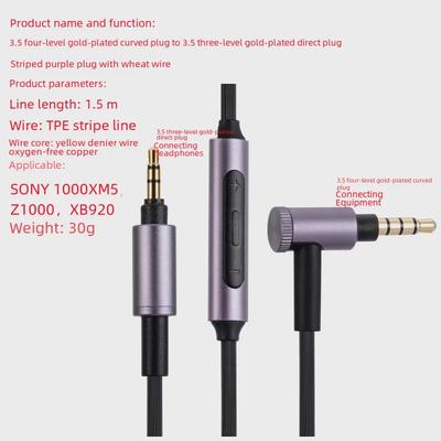 Compatible Audio Cable for SONY 100AAP, ABN, XB920, 1000XM5, and Other 3.5mm Interface Headphones