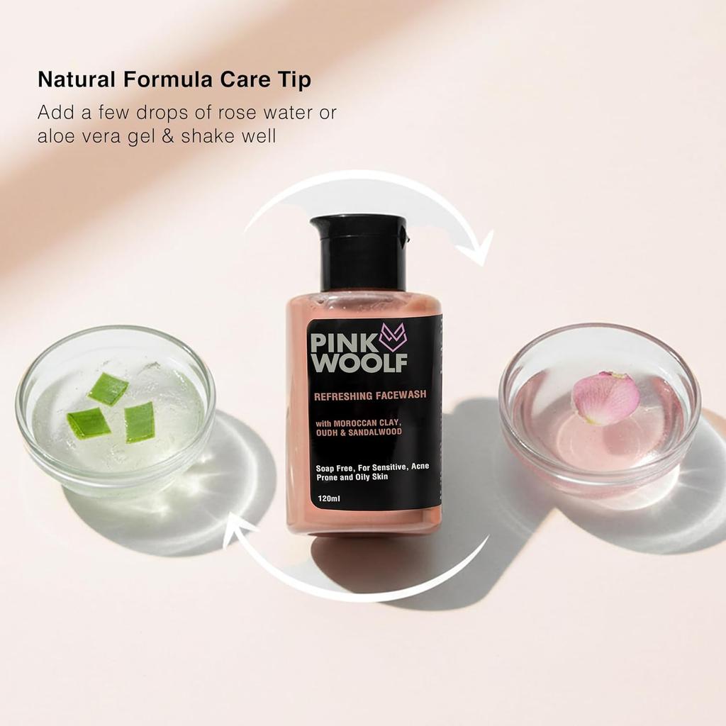 Face Wash for Men & Women – Daily Gentle Cleanser with Moroccan Clay & Sandalwood – Removes Dirt, Oil & Pollution –  120 Ml