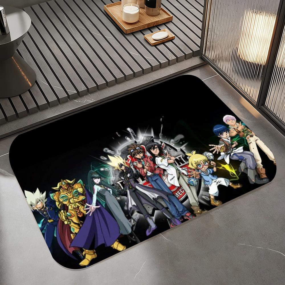 Anime B-Bakugan Floor Mat Diatomite Bath Mat, Quick Dry Absorbent Non-Slip Door Mat