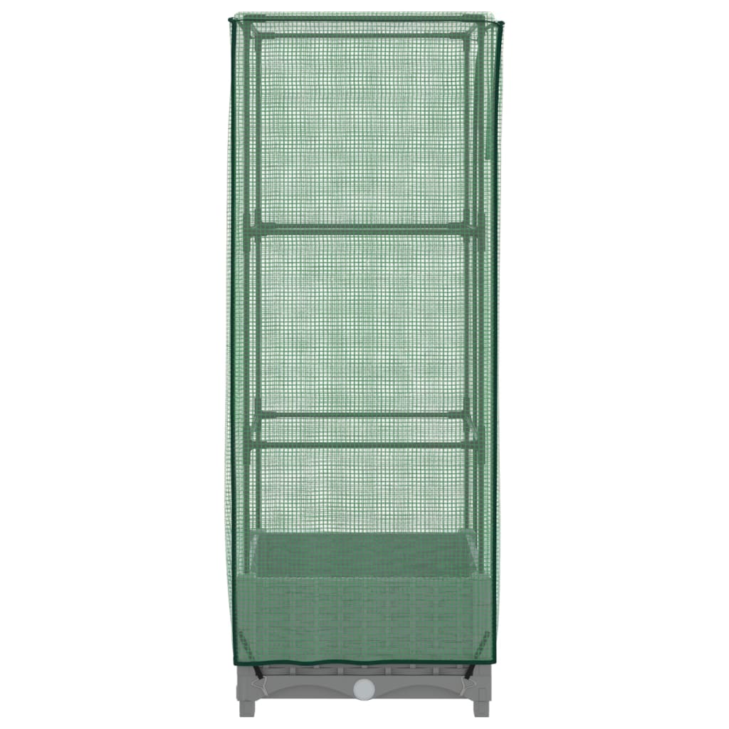 Vidaxl Raised Planter with Greenhouse, Rattan Look, 40X40X123 Cm