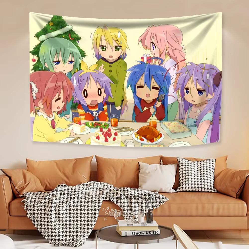 Lucky Star Izumi Konata Anime Kawaii Wall Tapestry Japanese Style Home Decor Hanging Carpet for Bedroom Background Cute Room