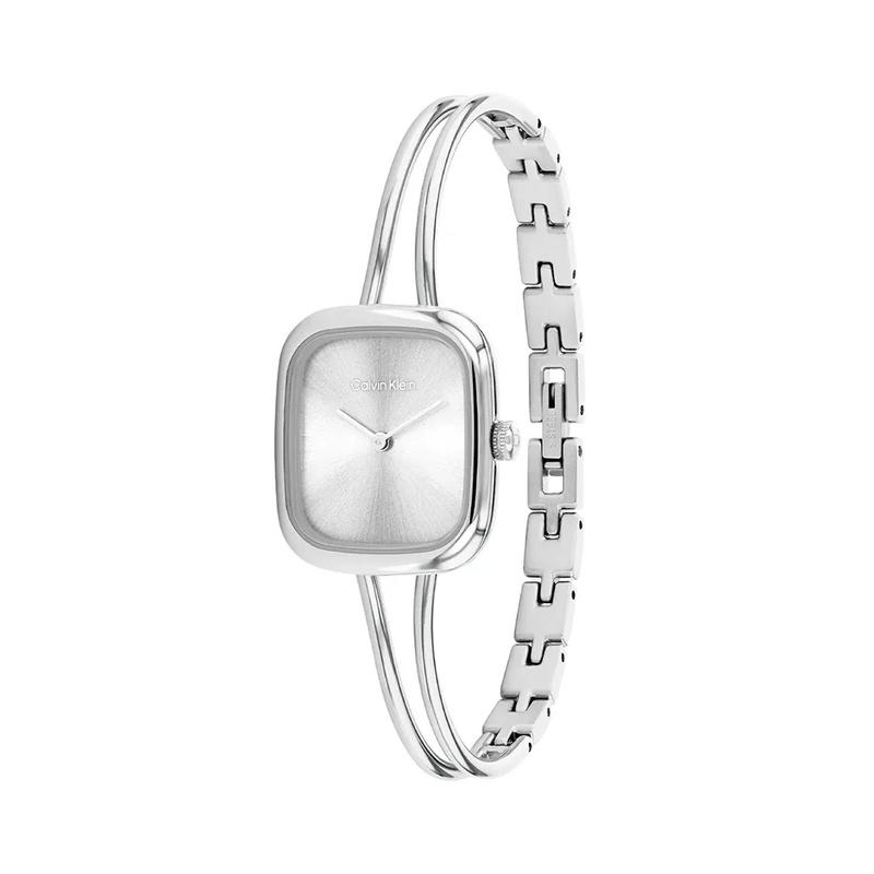 CALVIN KLEIN watch quartz movement stainless steel strap 21mm silver dial women's watch 30 meters waterproof fashionable and versatile 25100131