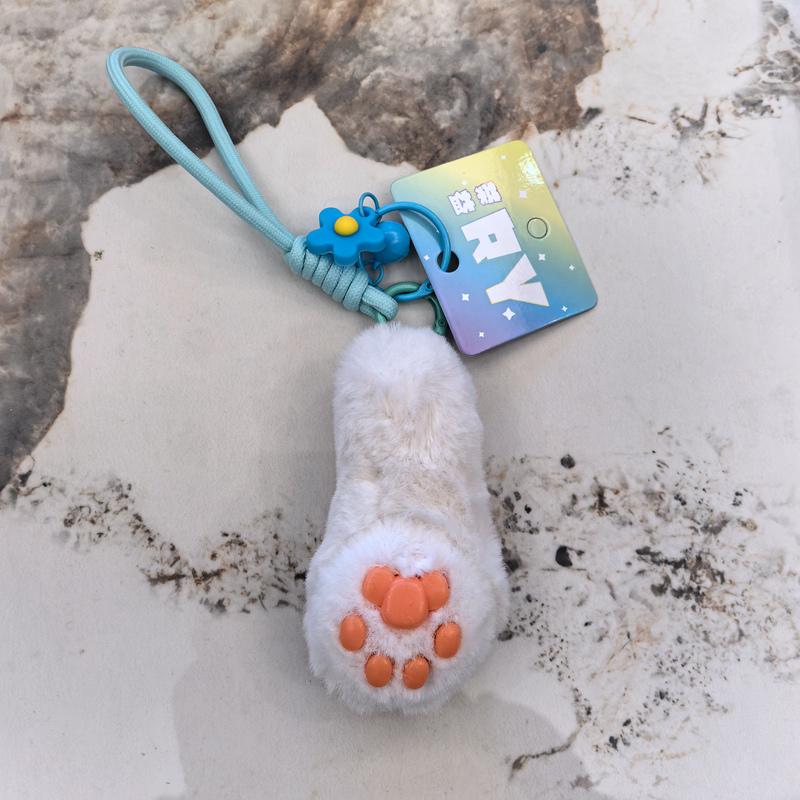 Cat's Paw Soft Stuffed Plush Toys Cute Kitten Paws Plushies Keychian Backpack Charm Hanging Pendants Gifts For Girls Birthday
