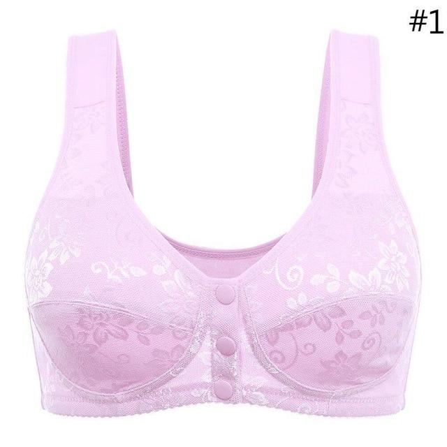 Wireless Cotton Bras for Women Lingerie Front Close T-back Bra Leisure ...