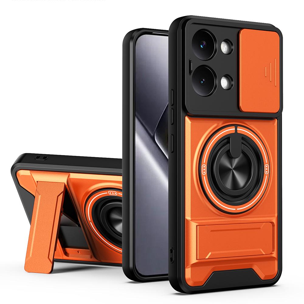 KEYSION Magnetic Phone Case for Xiaomi POCO X8 Pro Max Slide Camera Protection Upright Kickstand 360° Ring Shockproof Back Cover