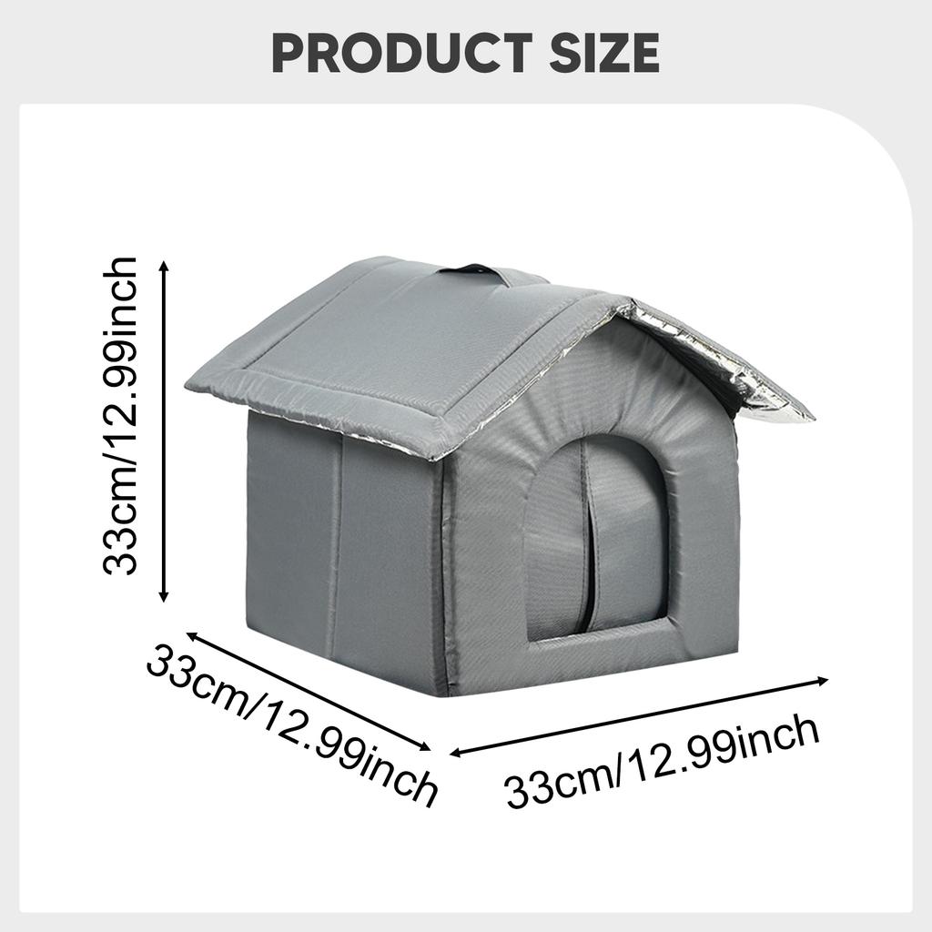 Outdoor Cat House Winter Insulated Warm Cat Shelter Weatherproof Cat Tent for Garden Porch Backyard Patio Pet House