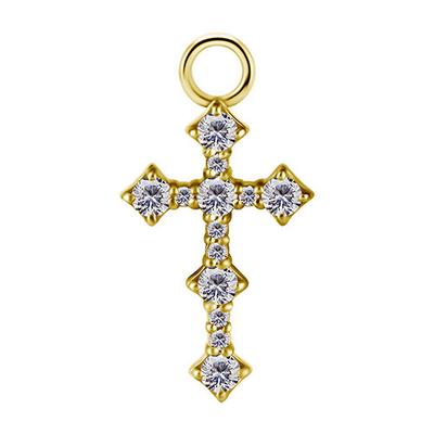 Charms - Cocr Nf - Gold Cross - Premium Zirconia - D-035