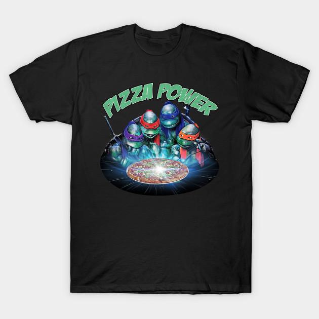 Men Black Print T-shirt Pizza Power No-Cut Transfer Paper Print Cotton Tshirt M чёрный