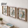 American Country Home Art 3D Beach Wooden Frame Wall Art  Coastal Style Starfish/Conch/Shell Decor  Ocean House Ornaments Inspired Mount Decor