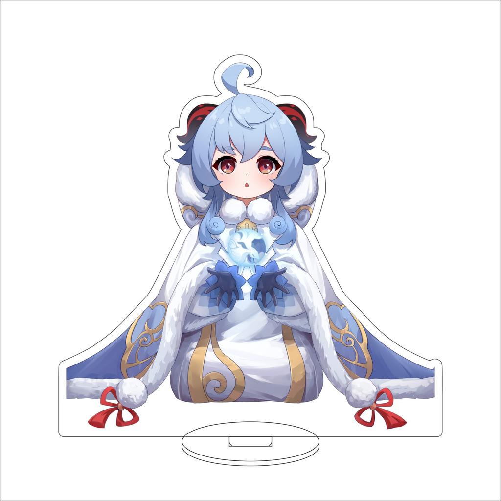 10CM Anime Genshin Impact Figure Stand Model Amamiya Ganyu Cute Desk Decor Standing Sign Gifts