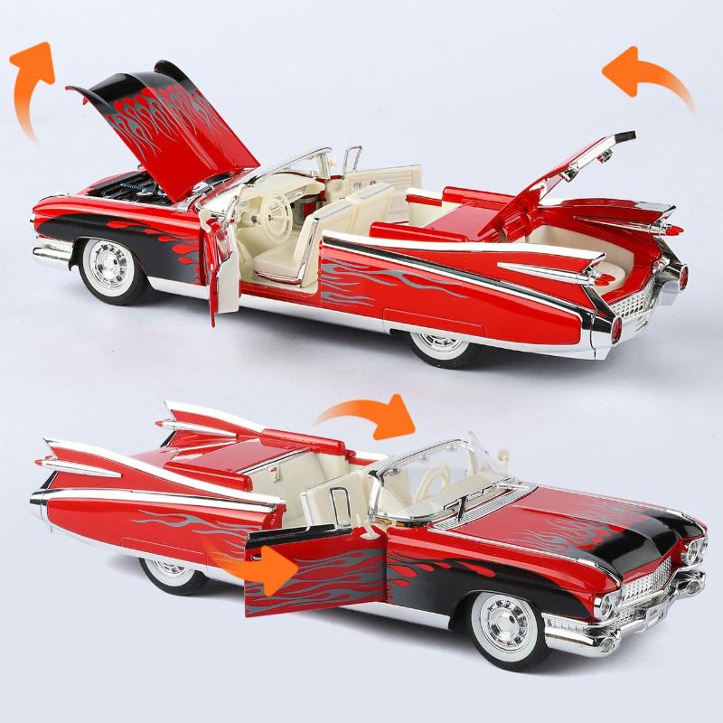 1:24 Eldorado Big Rocket Convertible Alloy Diecast Model Car Sound & Light Classic Collectibles Birthday Gifts