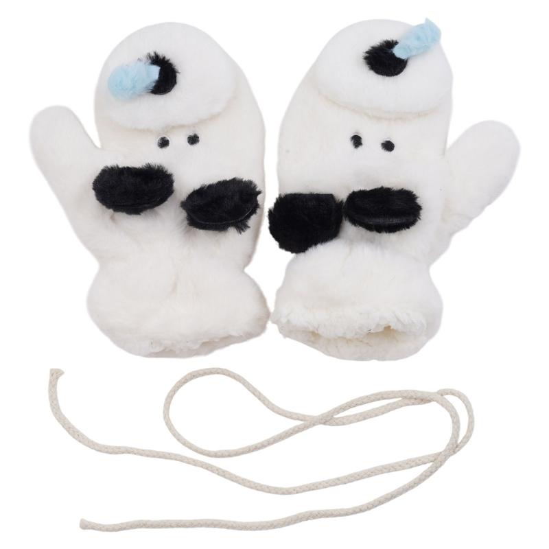 

3D Плюшевые перчатки с животными Зимние теплые перчатки для детей и подростков Грелки для рук Пушистые варежки Защита от холода Ветрозащита Велосипедные перчатки