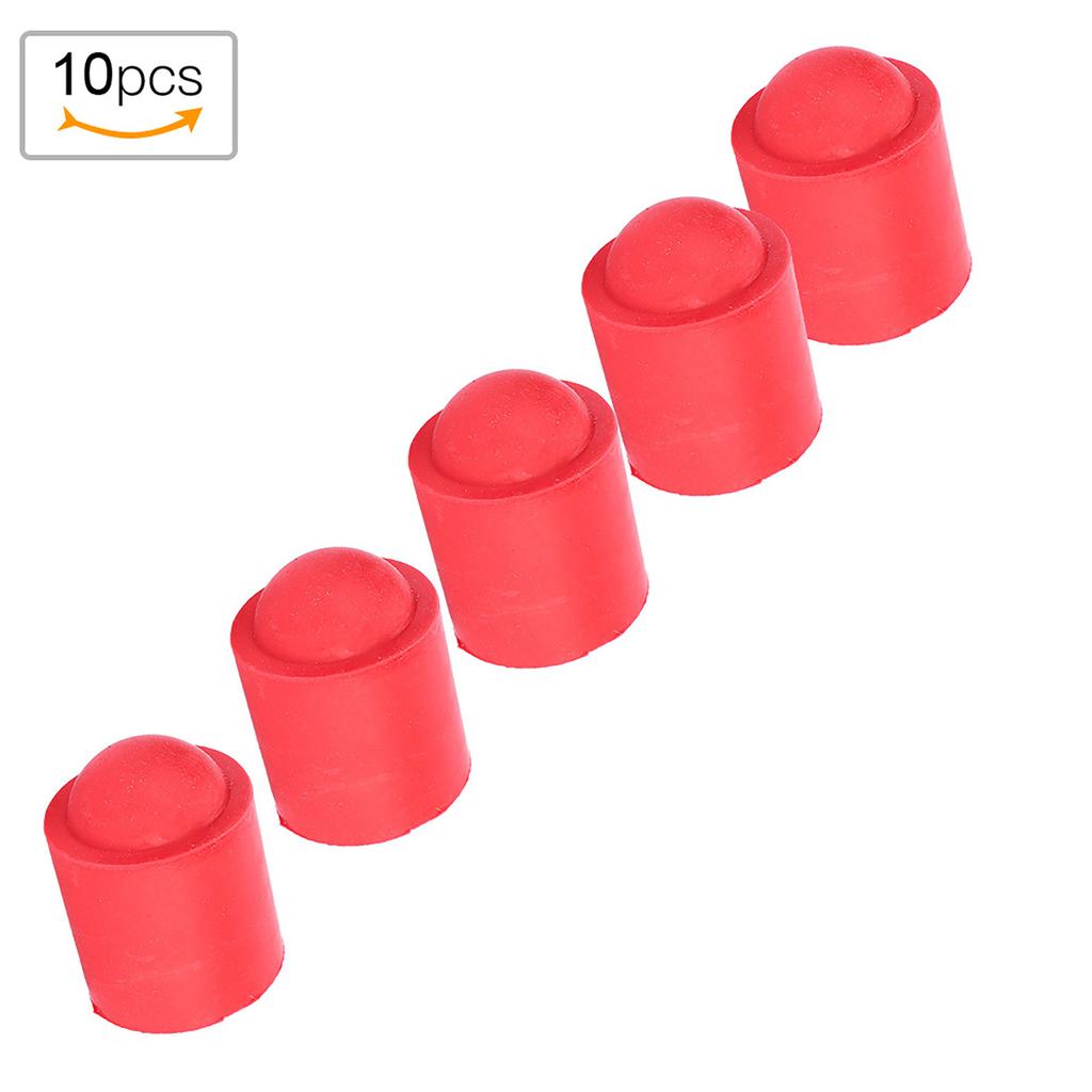 10pcs Pool Cue Tip Rubber Cover Billiards Cues Stick     Accessory (Black)