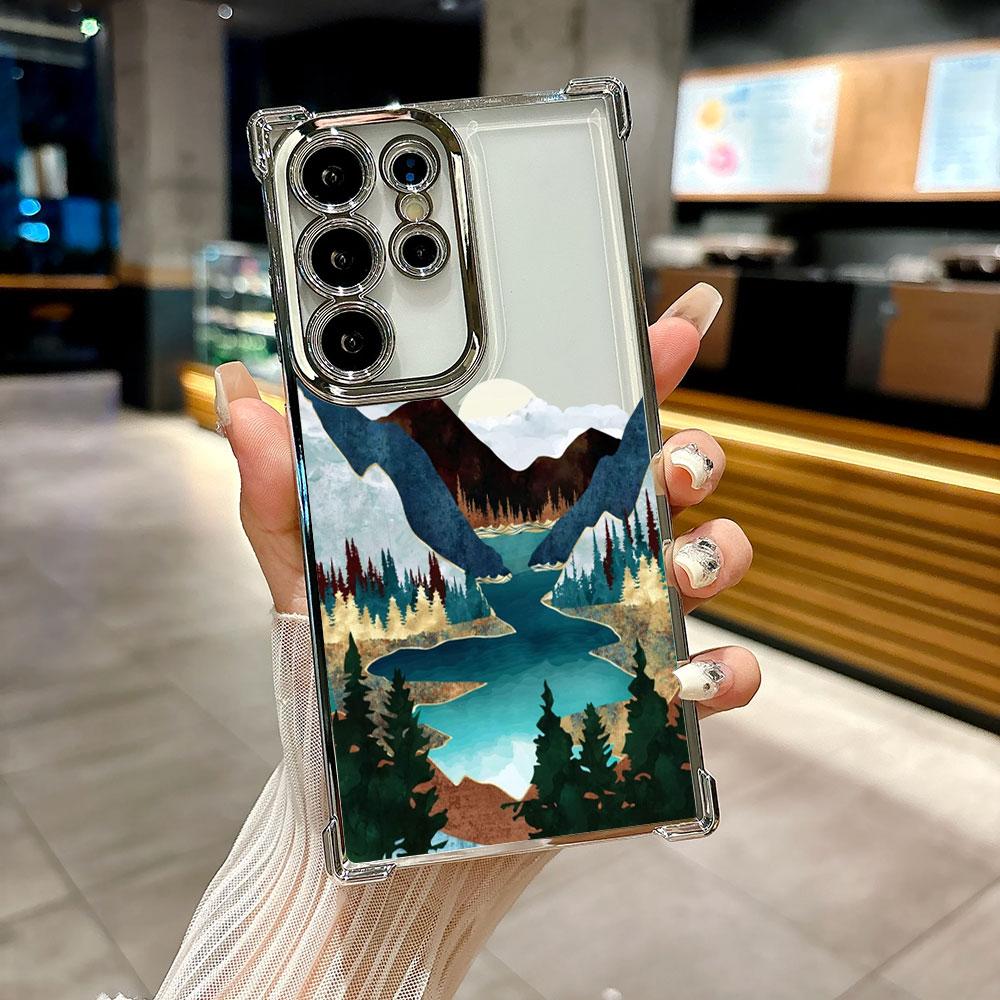 Scenery Painted Lake Forest Coque For Galaxy S26 Ultra Phone Case For Samsung S26 S25 S24 S23 S21 Ultra S20 FE S25 Plus 5G Cover