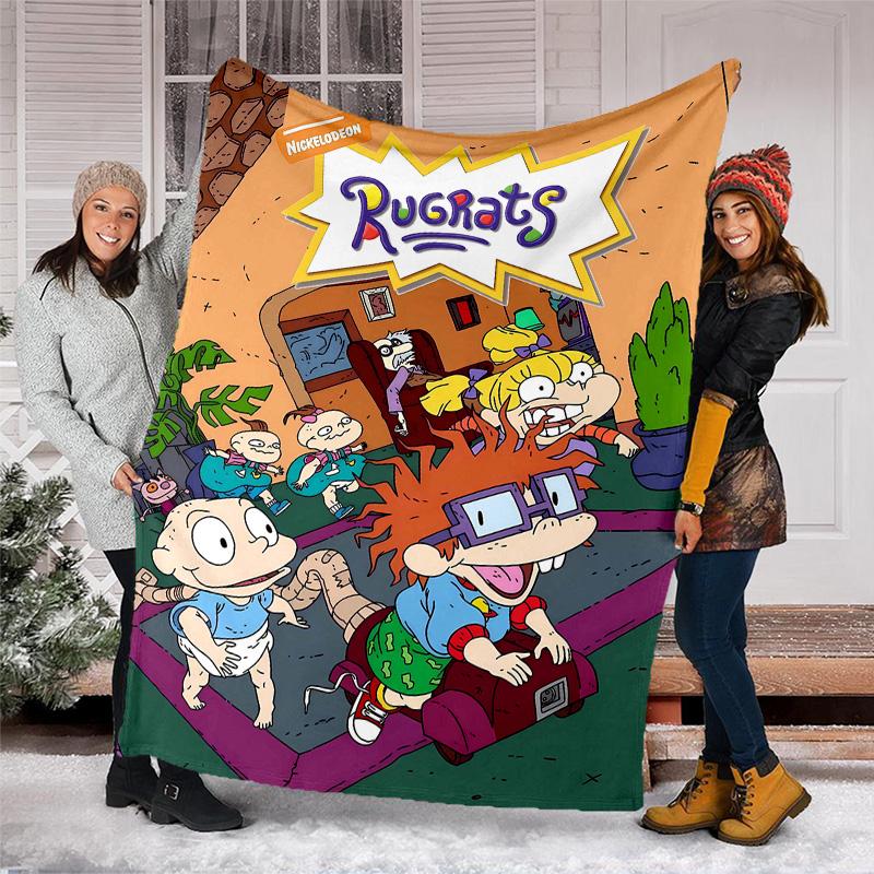 1pc Rugrats in paris2 Theme Blanket - Digital Print, Polyester, Cozy for All Seasons, Perfect for Outdoor, Camping, and Travel