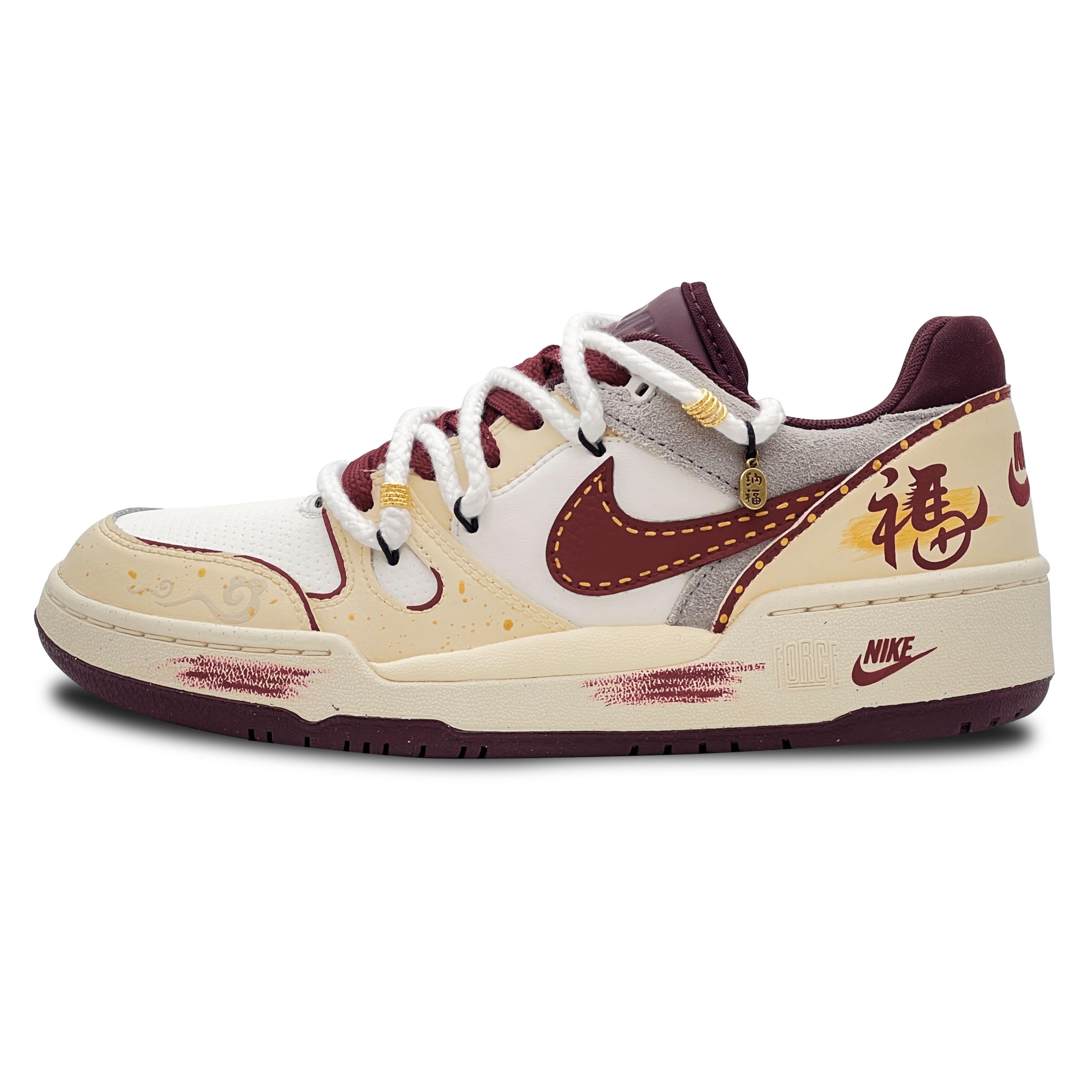 

Nike Full Force Instant Blessing, Leading The Way Cushioning Slip Resistant Low top Skateboard Shoes Unisex Red Gold FZ4629-100(Team293-) 39