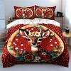 Floral Deer Art Decor Set Soft Skin-Friendly Bedding Set Includes 1 Duvet Cover And 2 Pillowcase Gift
