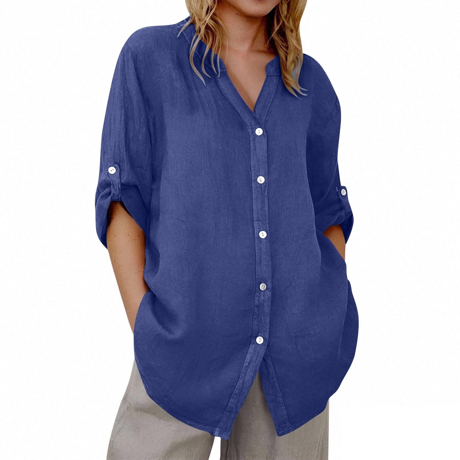 

Women s V-neck 3/4 Sleeve Color Cardigan Top XL синий