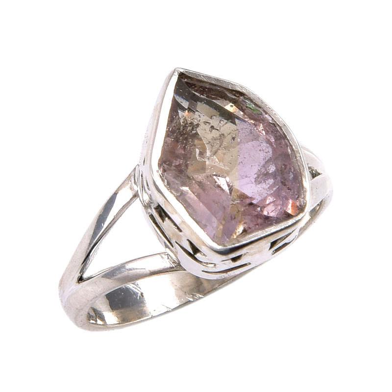 Natural Ametrine Gemstone Handmade 925 Solid Silver Jewelry Ring Size 7 J3e59