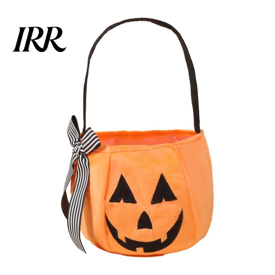 Porta caramelle ricamato Sacca zucca di Halloween per bambini, Borsa per dolcetto o scherzetto Decorazione festiva con manico, Secchiello riutilizzabile per snack Bomboniere per feste