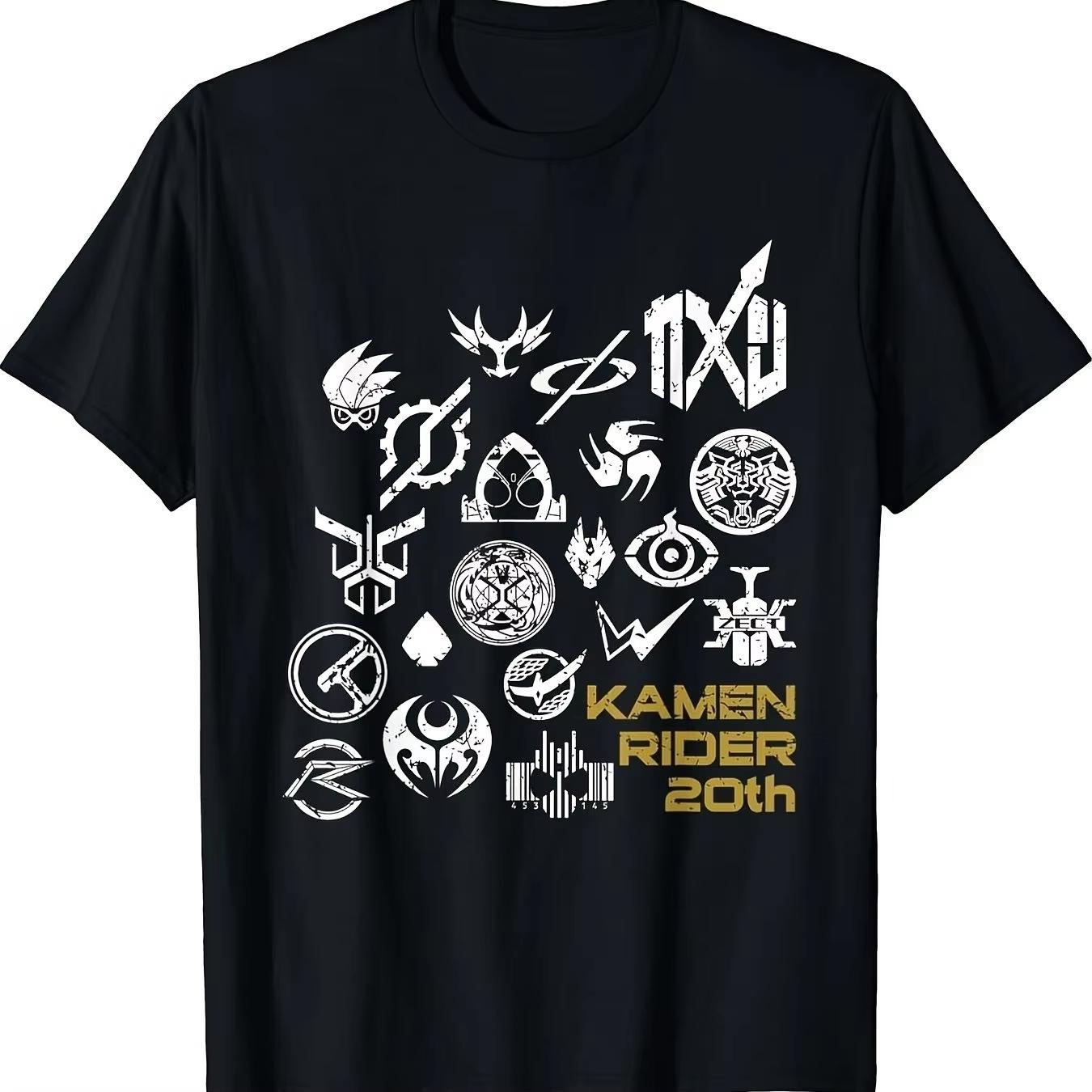 

Kamen Rider Printed Mens Summer Casual Sports Comfortable Cotton Mens and Womens Short Sleeves S