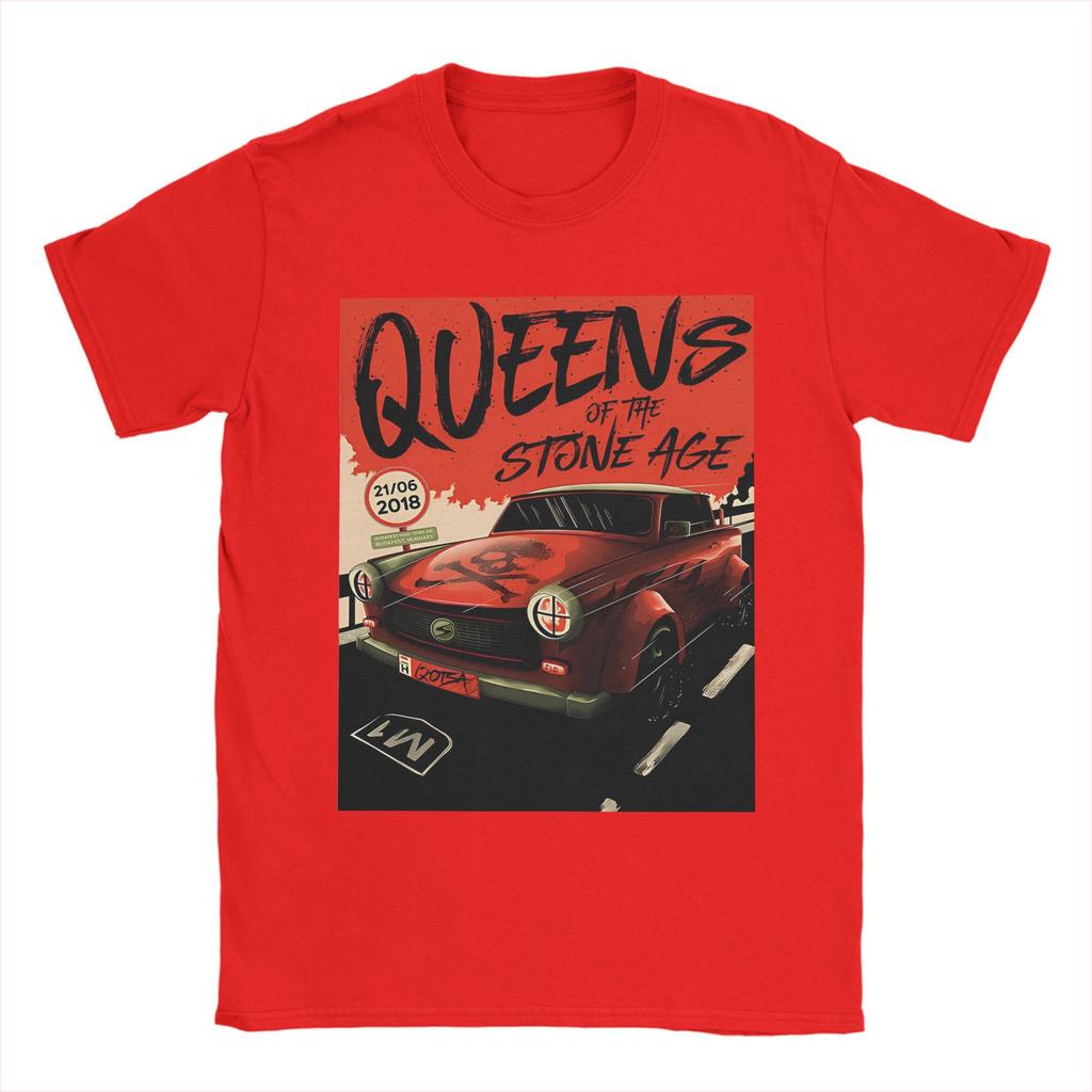 Funny Abang Mobil Queens of the Stone Age T-Shirts Men Round Neck 100% Cotton T Shirts Short Sleeve Tees Gift Idea Clothing