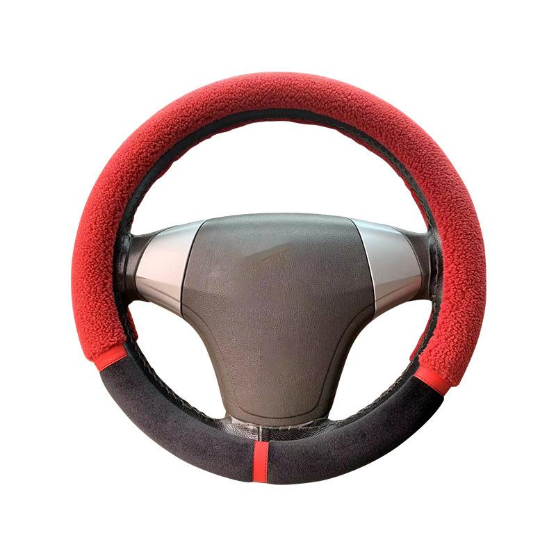 

Car Winter Steering Wheel Cover Universal Soft Warm Steering Wheel Cover Auto Interior Accessories красный