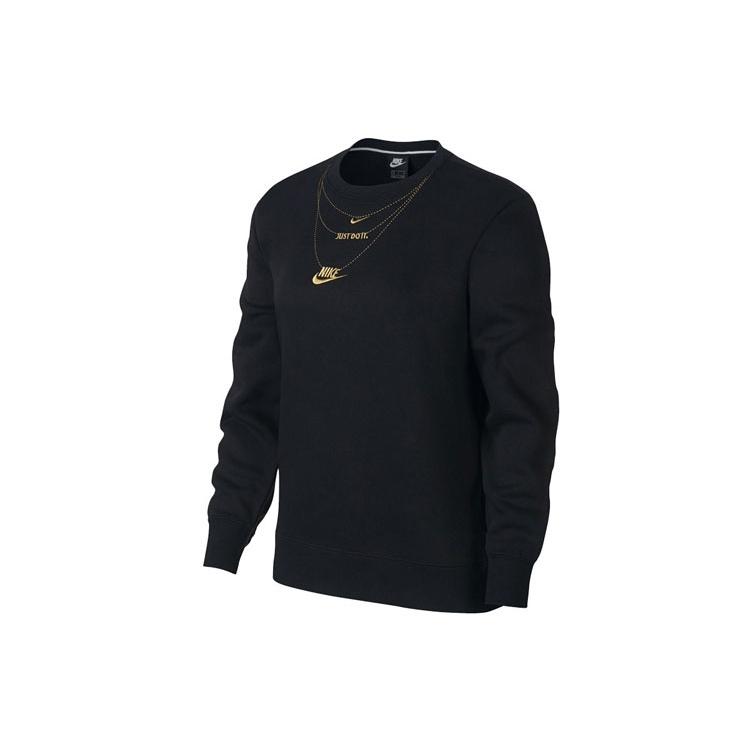 (WMNS) Nike Sportswear Embroidered Small Logo Fleece Lined Stay Warm Round Neck Pullover Hoodie Black Women s CI9993-010 S