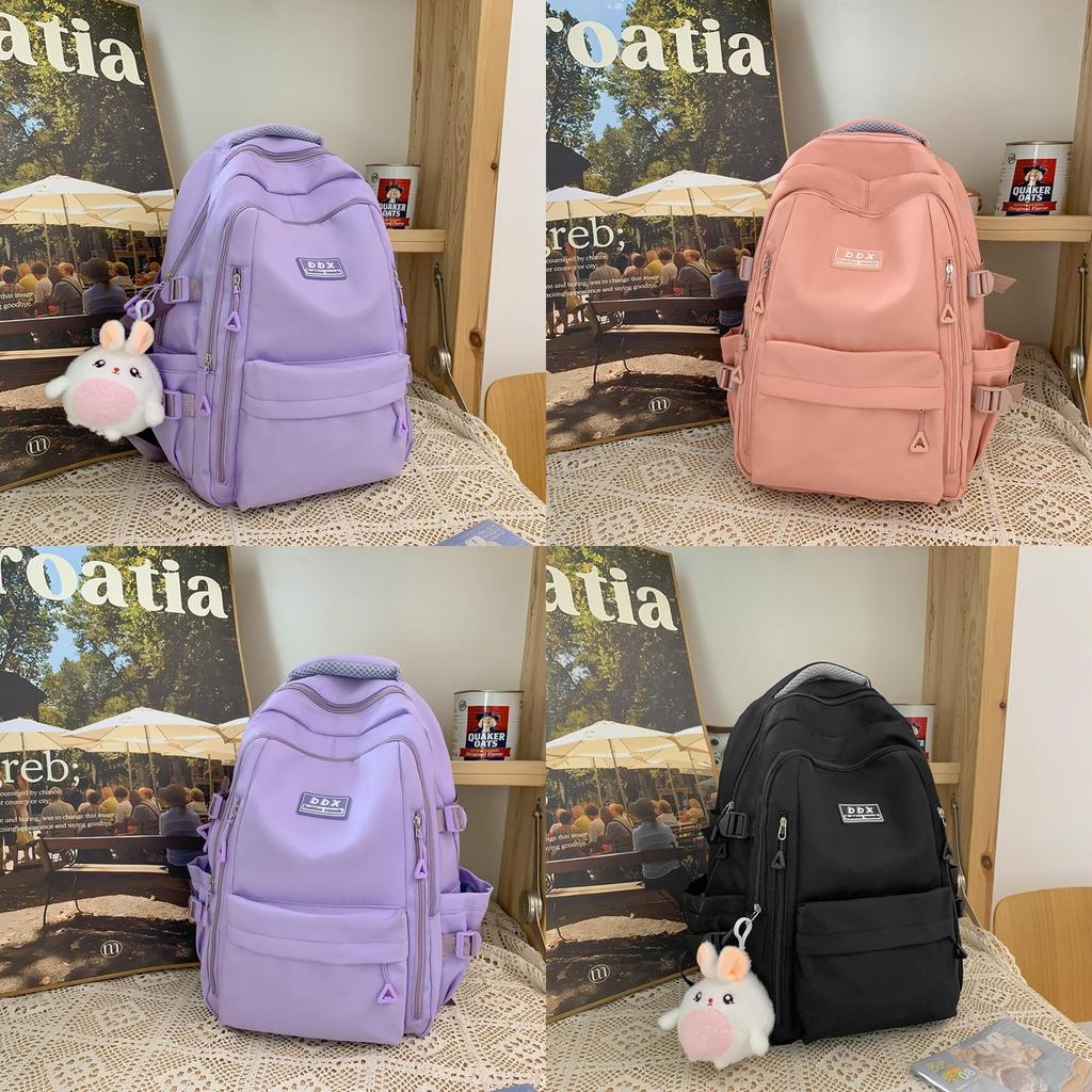 Girl College Backpack Nylon Large Capacity With Multicompartment For School Use