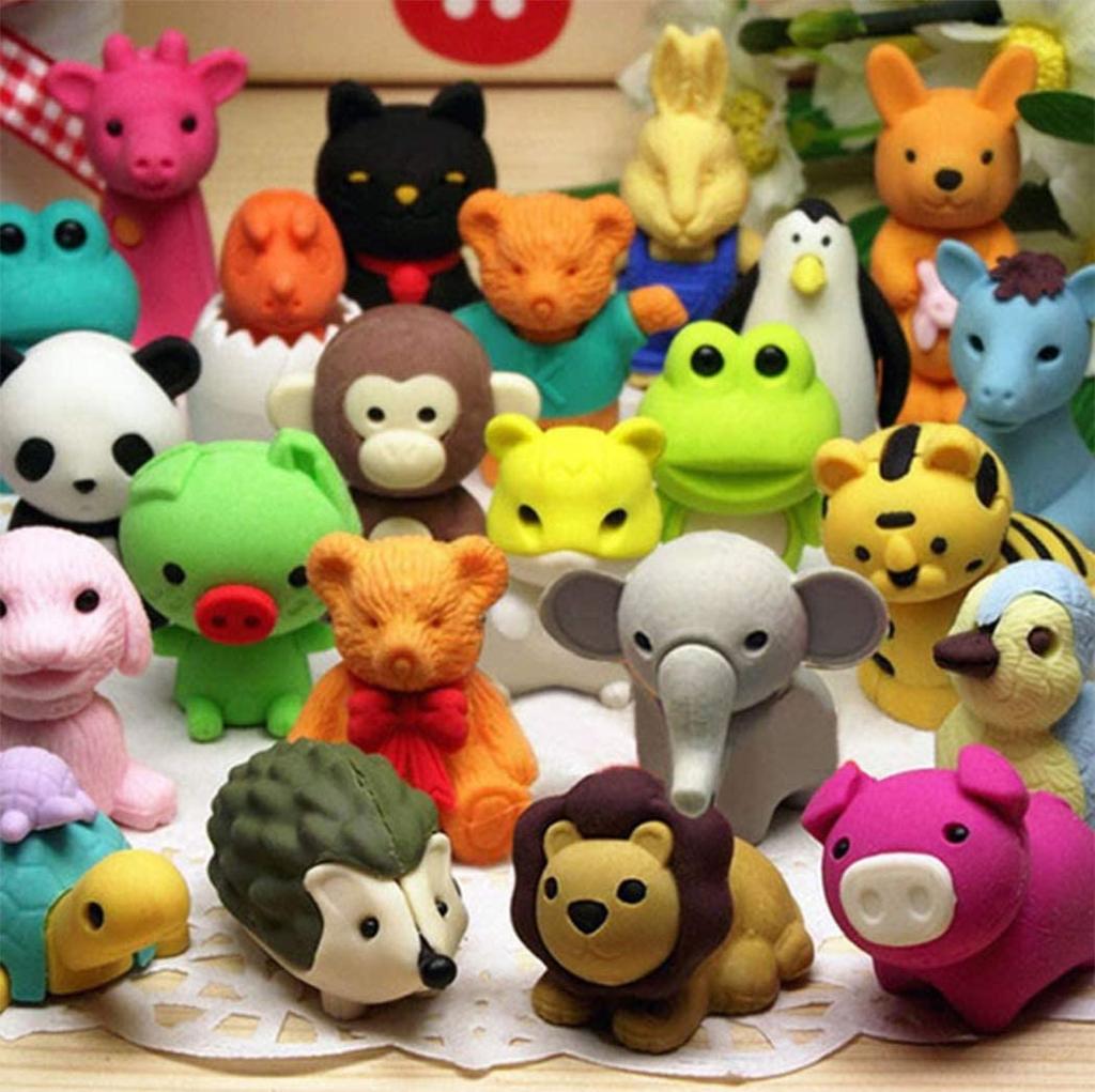 Ranvi 30pcs Animal Kids Mini Puzzle Pencil Erasers for Game Award Ceremonies Erasers, Kids'