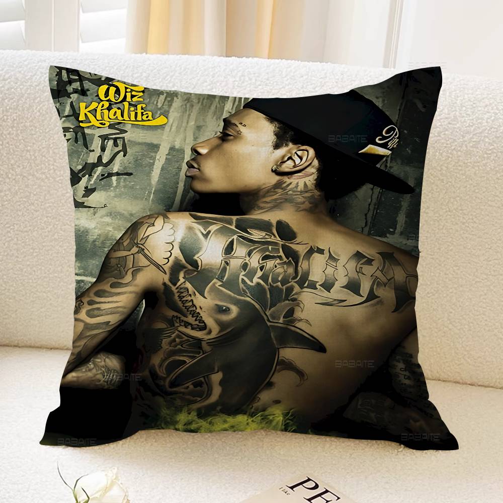 Rapper W-Wiz K-Khalifa Personalized Pillow Cover Kids Bedroom Wild Party Decor Pillowcase Kid Birthday Shower Gift