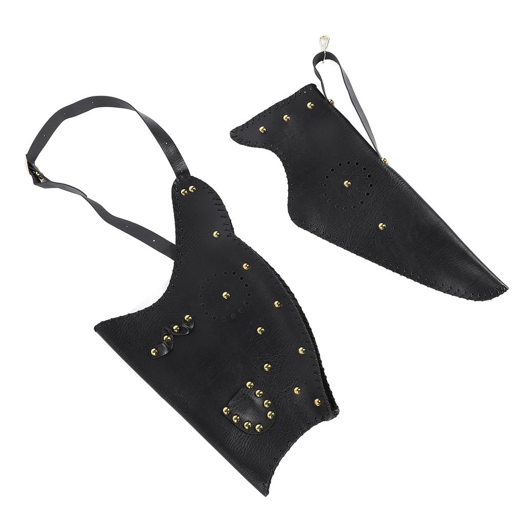 Archery Bow Carrier Black PU Leather Adjustable Arrow Quiver for Outdoor Sports Accessory