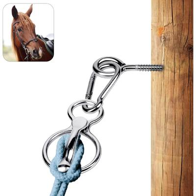 1 set Hästslipring, Säker knythästtillbehör, Human Way Knytring, Magnetisk ring för att knyta och dra in